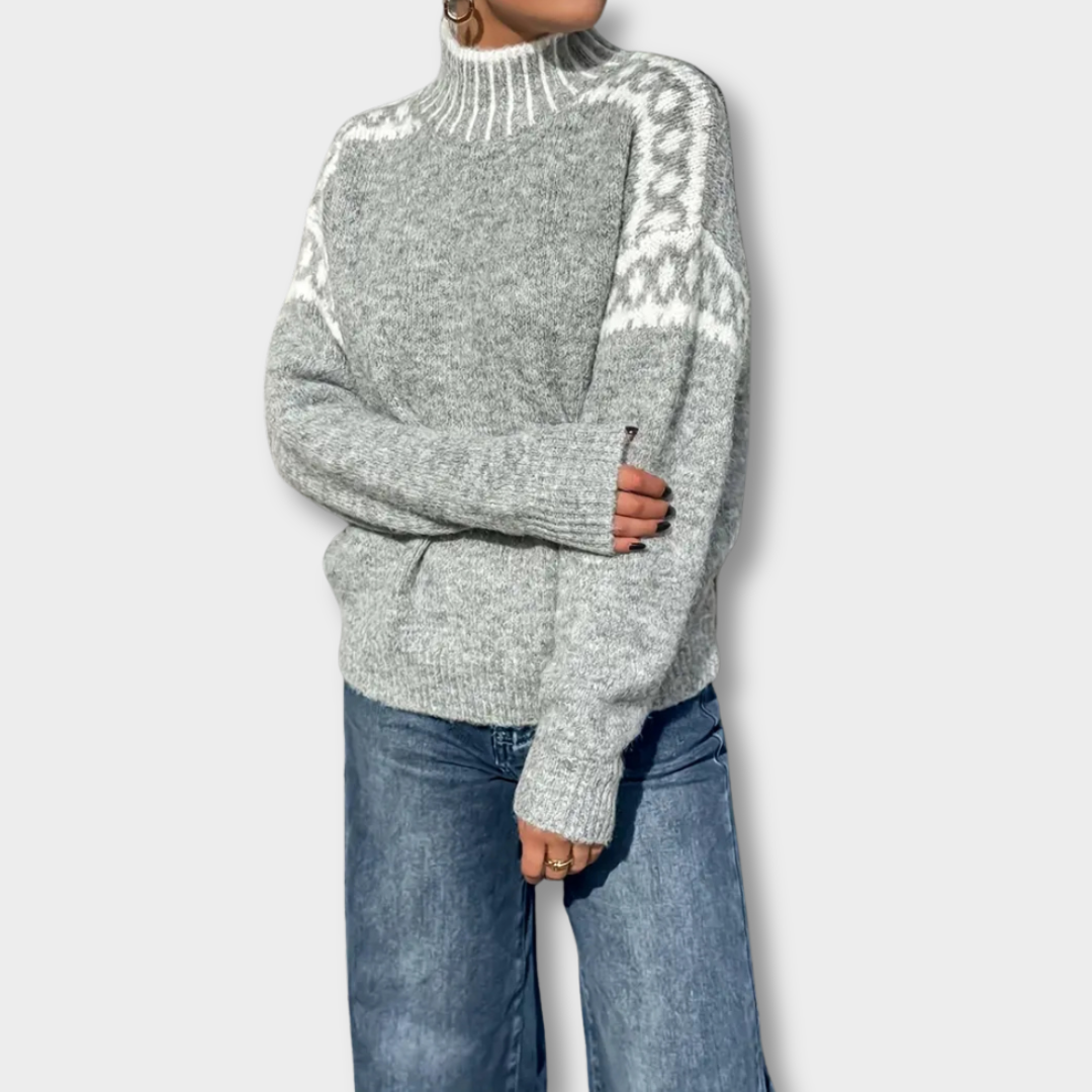 Alvera™ | Elegant Striktrøje med Halvhøj Krave