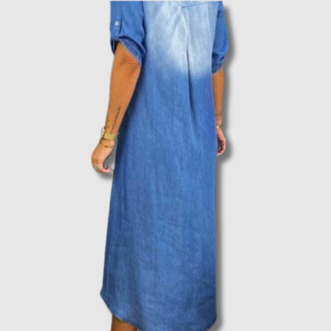 Ilse™ | V-hals denimkjole