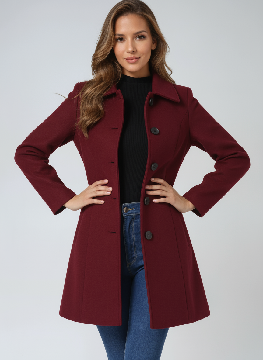 Josephine™ | Enkeltradet vinter-trenchcoat