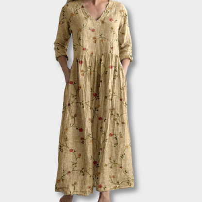 Celestine™ | Maxi kjole med vintage blomsterprint