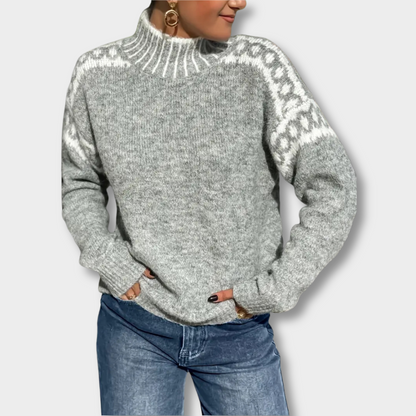 Alvera™ | Elegant Striktrøje med Halvhøj Krave
