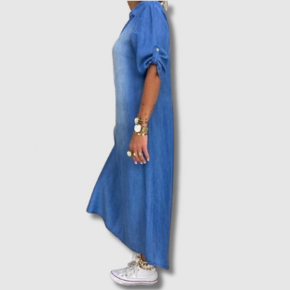 Ilse™ | V-hals denimkjole