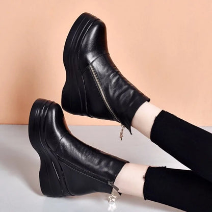 Yesse™ | Premium Leather Orthopaedic Platform Ankle Boots