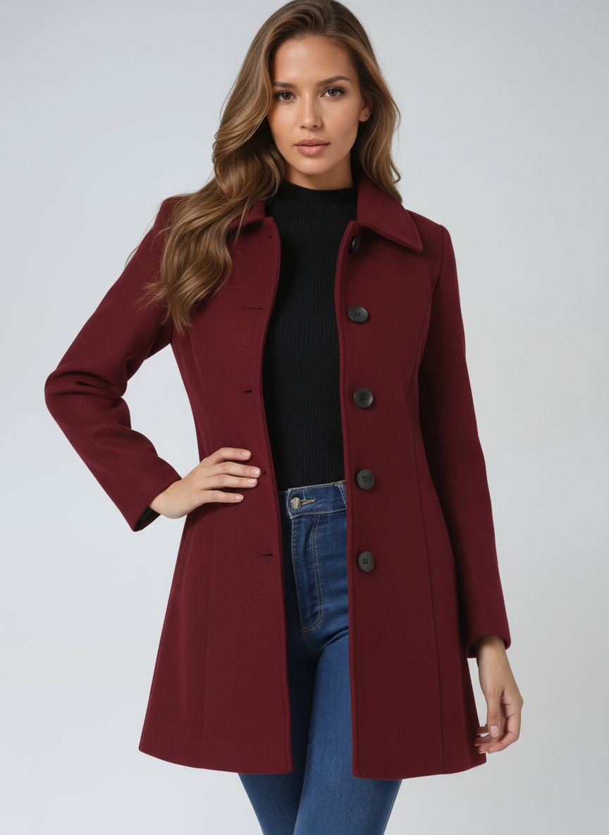 Josephine™ | Enkeltradet vinter-trenchcoat
